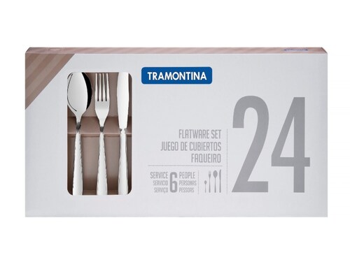 Juego de Cubiertos Tramontina Maresias 66902004 Acero Inoxidable Cocina 24 Piezas END1**