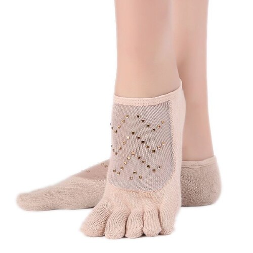 2 Pares Calcetines Profesionales Antiderrapantes Elegantes Yoga Barre Pilates