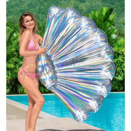 Inflable Salvavidas Montable Forma de Concha Tornasol para Alberca