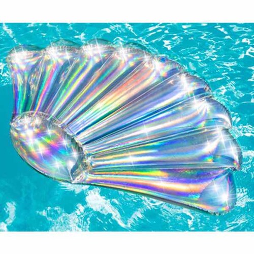 Inflable Salvavidas Montable Forma de Concha Tornasol para Alberca