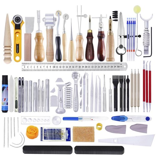 kit herramientas para cuero 23 piezas  Herramientas para trabajos con cuero,  Herramientas de cuero, Herramientas de tejido