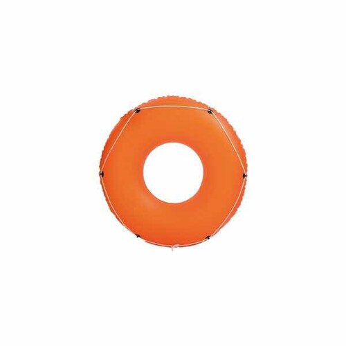 Inflable Salvavidas Montable Forma de Dona Naranja y Azul para Alberca