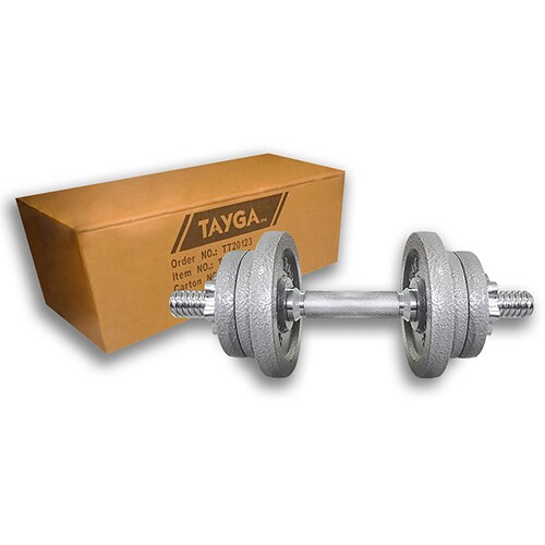 Tayga par de Mancuernas Ajustables 25 lb c/u con seguros cromada