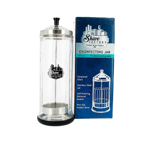 Jarra De Vidrio Desinfectante Sanitizador Barberia Gummy