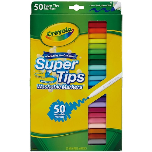 50 Plumones Super Tips Crayola Marcadores Delgados Lavables Oferta!!!! Supertips