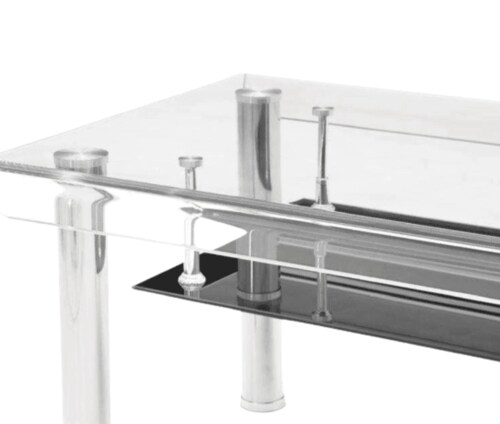 Mesa de Centro Moderna Doble Cristal Rectangular Contemporanea