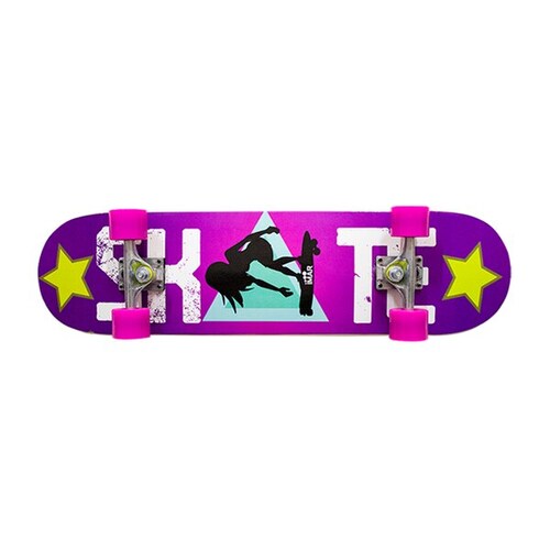 Patineta Completa Juvenil Skate Girl Morada Para Niña 