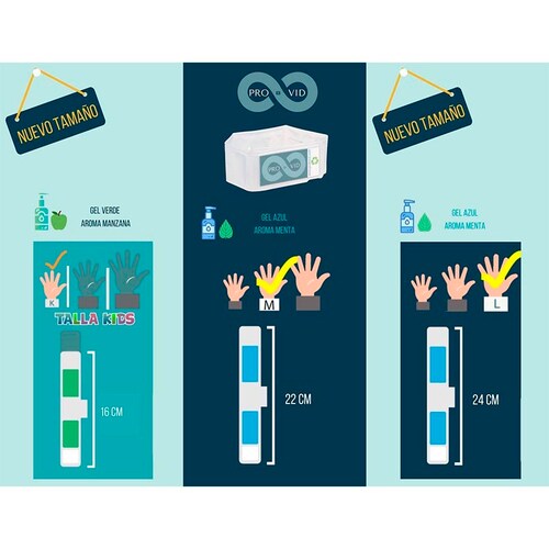 Pack 4 pz: Brazalete Dispensador de gel PROBVID Kids reutilizable