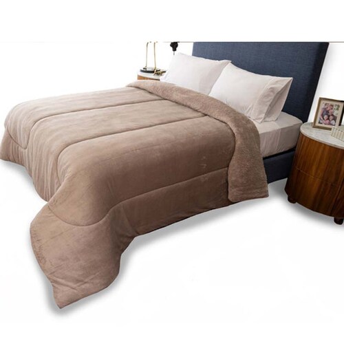 Cobertor Beige Liso King Size