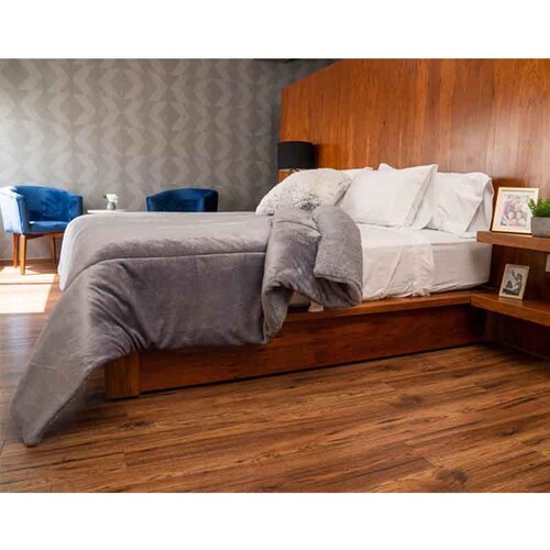 Cobertor Gris Liso Matrimonial