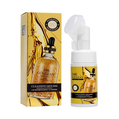 Limpiador  Goldzan 24 K + Goldzan Ampoule  24k+ Caja de Mascarilla Facial 24 K Gold