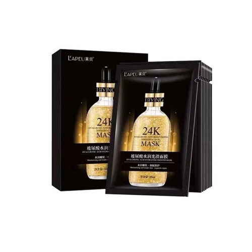 Limpiador  Goldzan 24 K + Goldzan Ampoule  24k+ Caja de Mascarilla Facial 24 K Gold