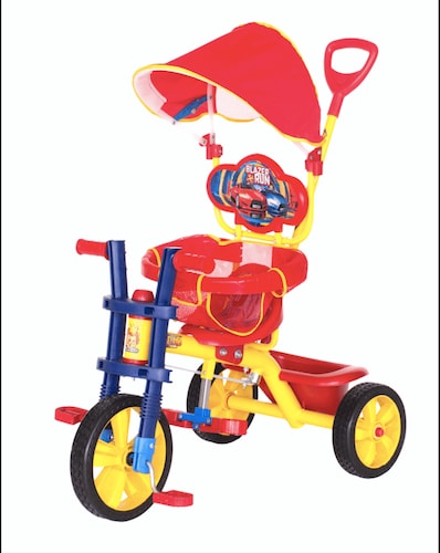 Triciclo  Promeyco con Sombrilla Parasol  y Bastón de Carros para Niño R-10