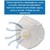 5 piezas Cubrebocas KN95 Certificado FDA ISO CE válvula con 5 capas  Empaque individual color blanco máxima protección FFP2 