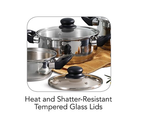 Tramontina Primaware 80117/585DS Stainless Steel Induction-Ready Tri-Ply Base 7-Piece Cookware Set