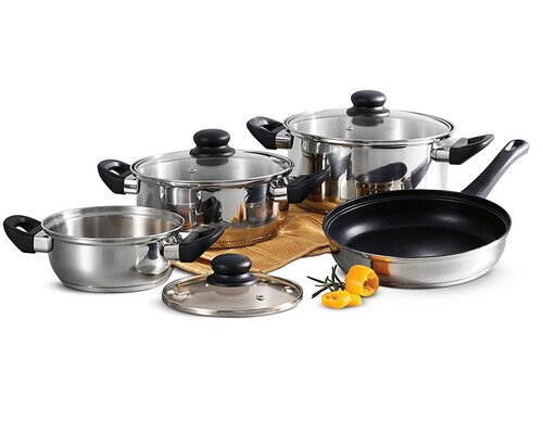 Tramontina Primaware 80117/585DS Stainless Steel Induction-Ready Tri-Ply Base 7-Piece Cookware Set