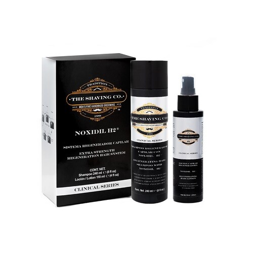 Noxidil H2 Sistema Regenerador Capilar con Shampoo, 240 ml, y Loción, 118 ml The Shaving Co Tratamiento completo para el Crecimiento de pelo