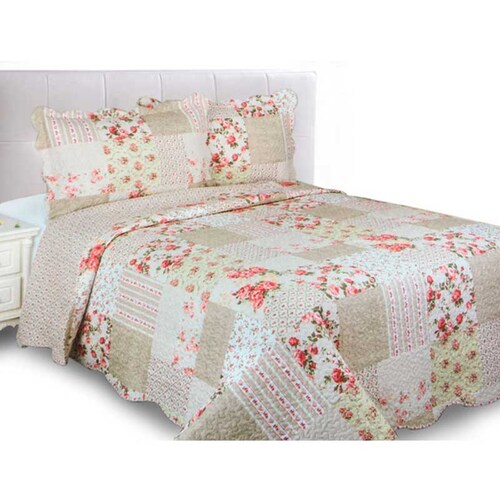 Colcha Floral Queen Size