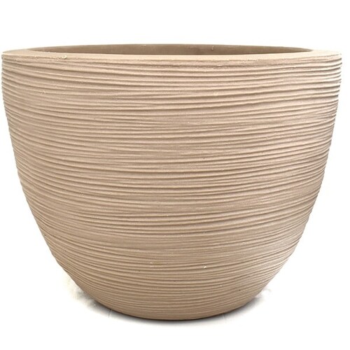 Maceta De Plástico Interior Exterior Beige Con Textura M