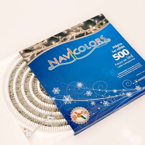Serie de 500 Luces Navideñas Luz Calida LED Cable Transparente