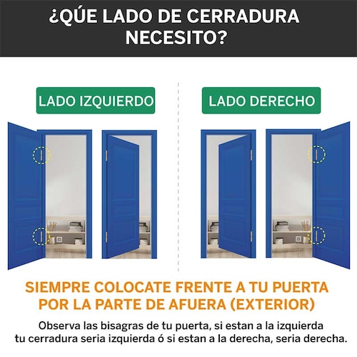 Cerradura de sobreponer 715 MG Facil Instalación Izquierda