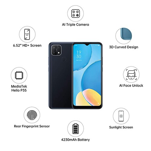 OPPO A15 Negro 3GB + 32GB Desbloqueado 