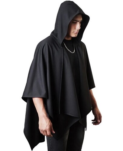Poncho con Gorro de Hombre, Abierto, gabán, Capa, Sueter, Hoodie..