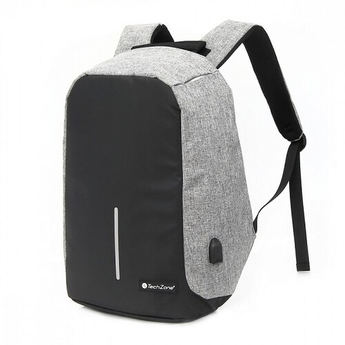 Backpack Antirrobo TechZone con cierrres ocultos, capacidad para laptops de hasta 15.6"