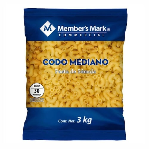 Pasta Member's Mark Codo Mediano 3 kg