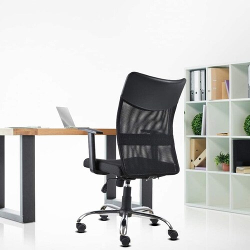 Silla de Oficina Ergonómica Marca Xipe Store Modelo Ergoflex Giratoria con Respaldo, Color  Negro