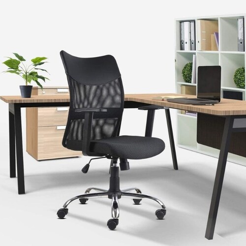 Silla de Oficina Ergonómica Marca Xipe Store Modelo Ergoflex Giratoria con Respaldo, Color  Negro