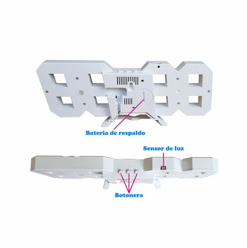 Reloj Digital de pared o buro 2310 Luz Led azul