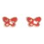Broquel mariposa esmaltada roja de oro 10k - Mancini Joyas