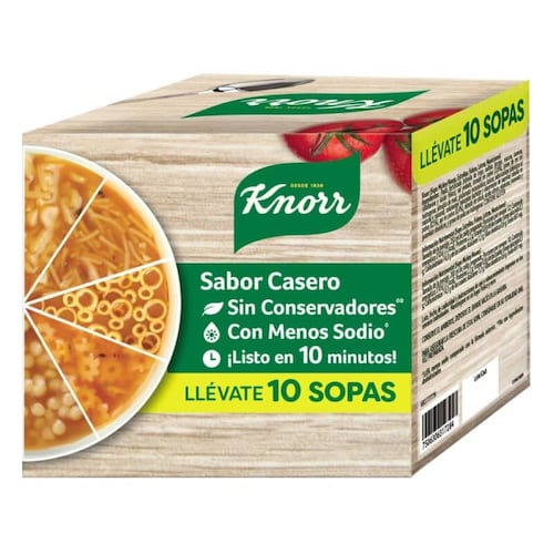 Sopas Instantáneas Knorr 10 pzas de 95 g c/u