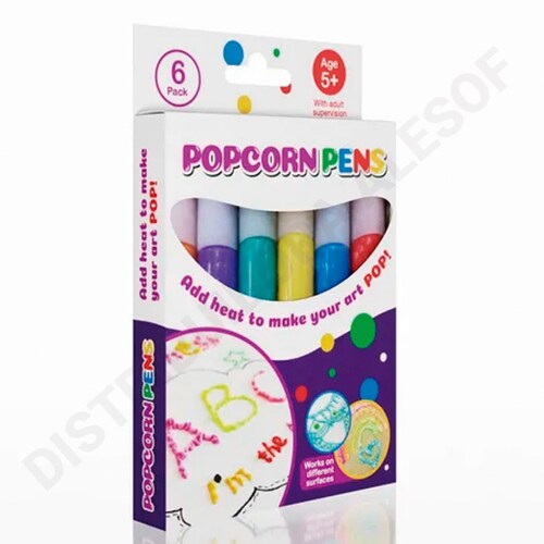 Marcador Con Efecto Palomitas Con 6 Piezas - Popcorns Pens