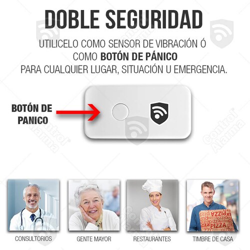 Sensor Vibracion Ventanas Paredes Muro Sistema Alarmas Para Casa Impacto Ruptura De Vidrios Negocio