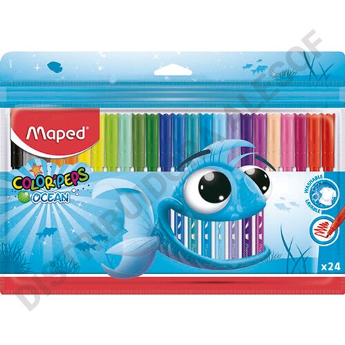 Marcador Para Colorear Delgado Est C/24 Pzas. Ocean Maped