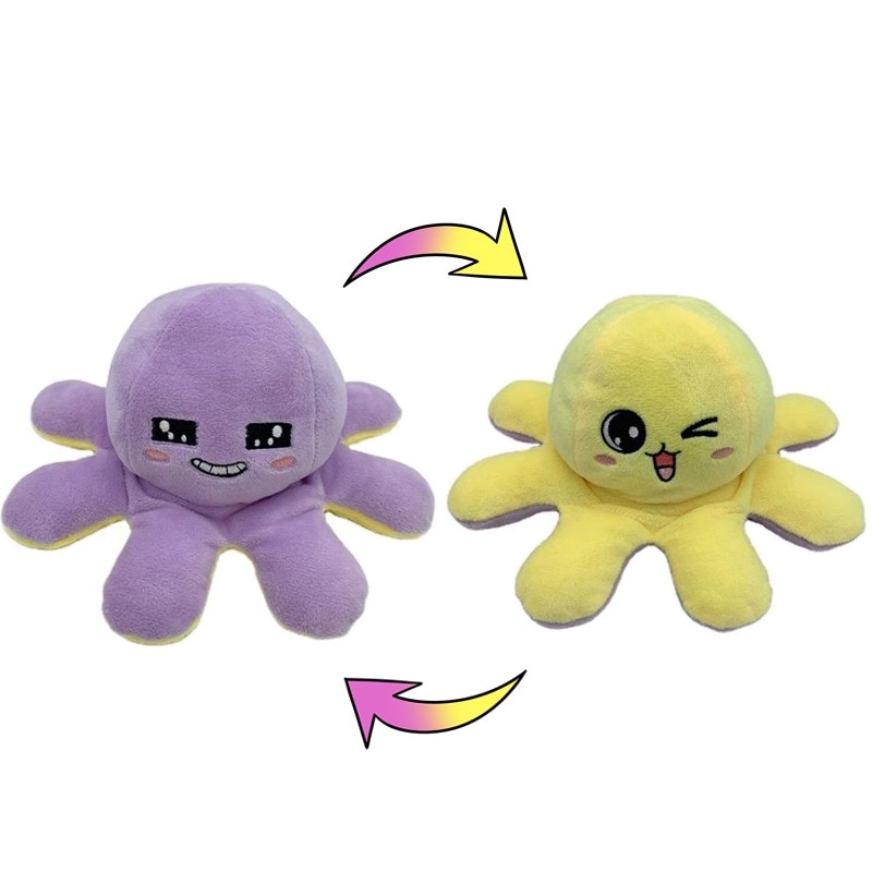 Peluche Pulpo Pulpito Reversible. Varias emociones Encantado