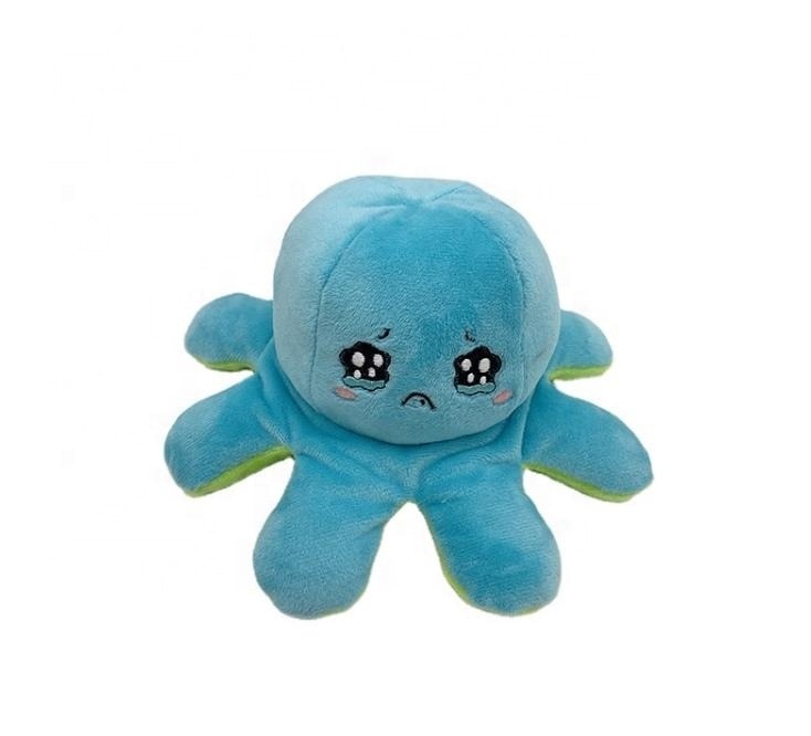 Peluche Pulpo Pulpito Reversible. Varias emociones Dichoso Triste