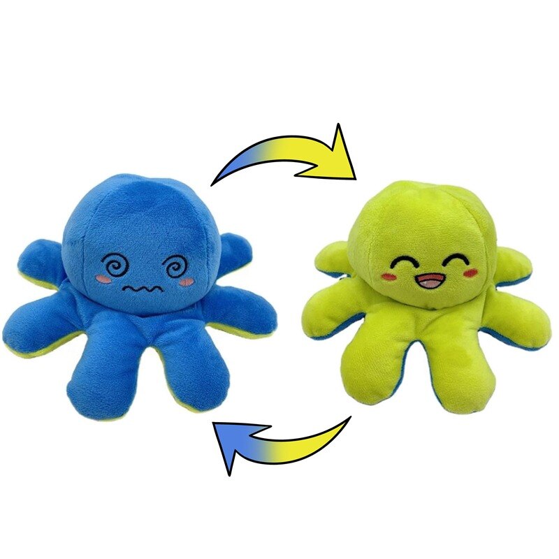 Peluche Pulpo Pulpito Reversible. Varias emociones Animado