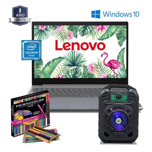 Laptop Lenovo V15-IGL 15.6" Intel Celeron N4020 500GB/4GB + Bocina + Caja de colores