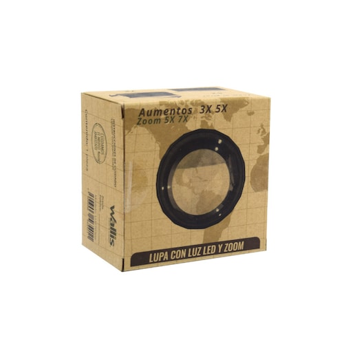 Lupa de 3x y 5x, con zoom 5x y 7x, de 9.2 cm de diámetro, con luz LED