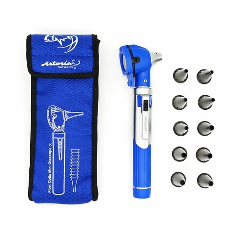 Otoscopio Luz LED Blanca 2da Generacion + 10 Especulos (AZUL)