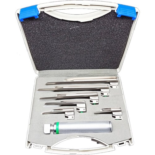 Laringoscopio Miller Fibra Optica 6 Hojas Acero Inoxidable