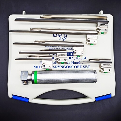 Laringoscopio Miller Fibra Optica 6 Hojas Acero Inoxidable