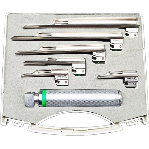 Laringoscopio Miller Fibra Optica 6 Hojas Acero Inoxidable