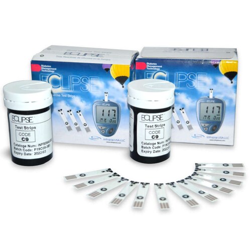 Tiras Reactivas para Glucometro Eclipse/Glucolab - Paquete con 100