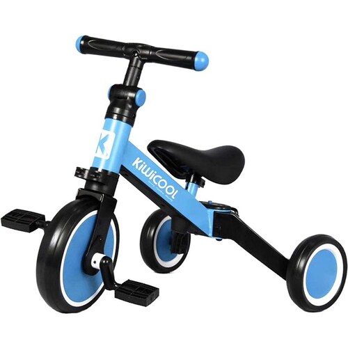 Triciclo Transformable en Bicicleta Entrenadora Azul