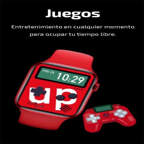 Reloj Inteligente Watch 6 pro, el smartwatch más completo del 2022,compatible con IOS y Android, Sensores de temperatura, presión arterial, oxigenación en la sangre, el único smartwatch con juegos integrados, contesta y realiza llamadas.