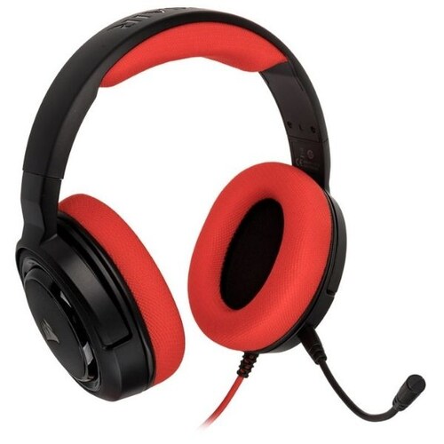 Audífonos alambricos Diadema Gamer Corsair HS35 Stereo - Rojo
